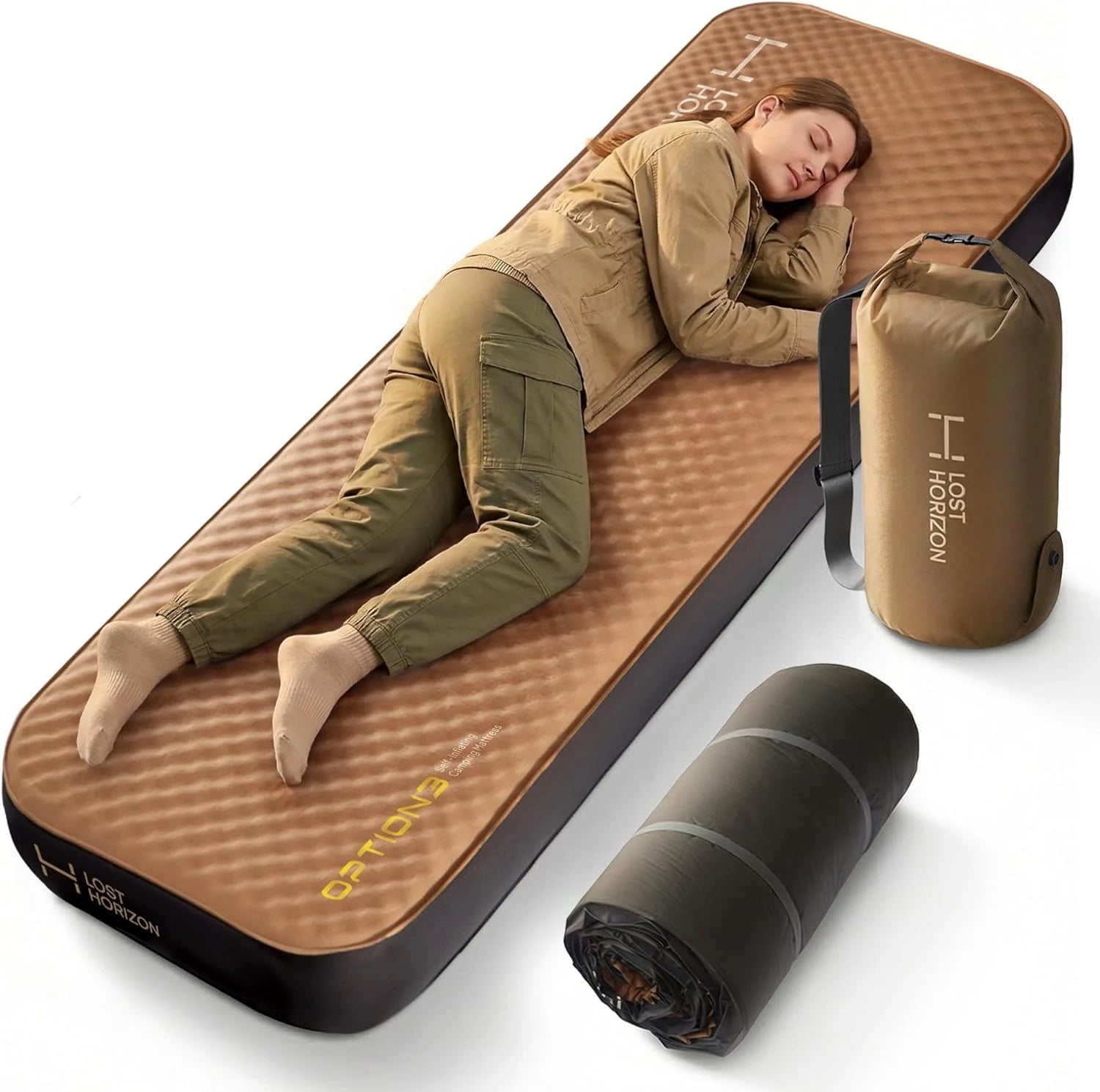 Special Lost Horizon Air & Foam Camping Mattress, Self-Inflating Sleeping Pad, 4.5 Thick, with Pump Sack, R13 Insulation
