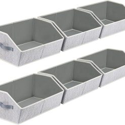 Alternative view of Special Homsorout Closet Organizers Bins 6 Packs, Large Closet Shelf Organizer with Handles, Fabric Trapezoid Storage