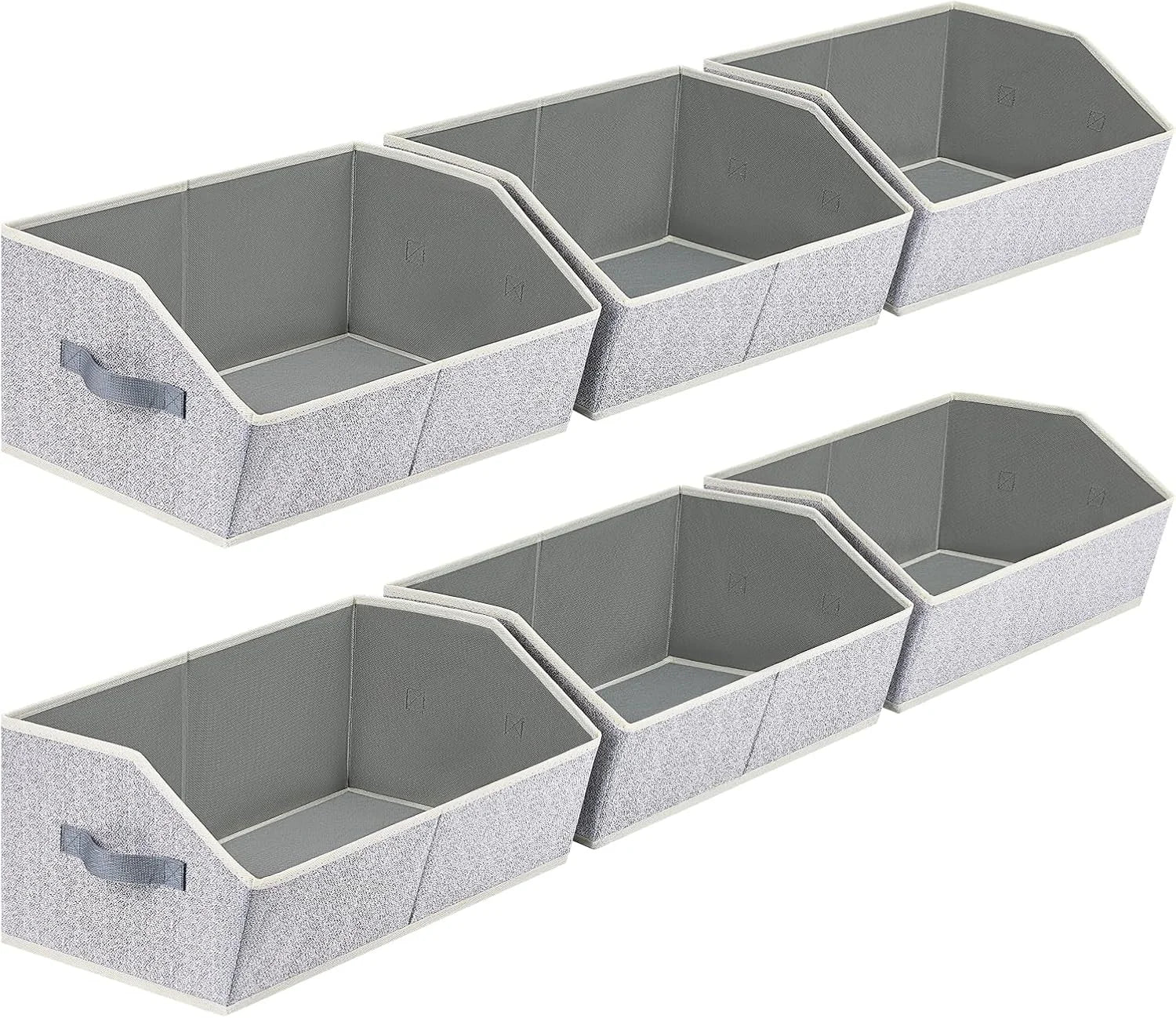 Special Homsorout Closet Organizers Bins 6 Packs, Large Closet Shelf Organizer with Handles, Fabric Trapezoid Storage - Image 2