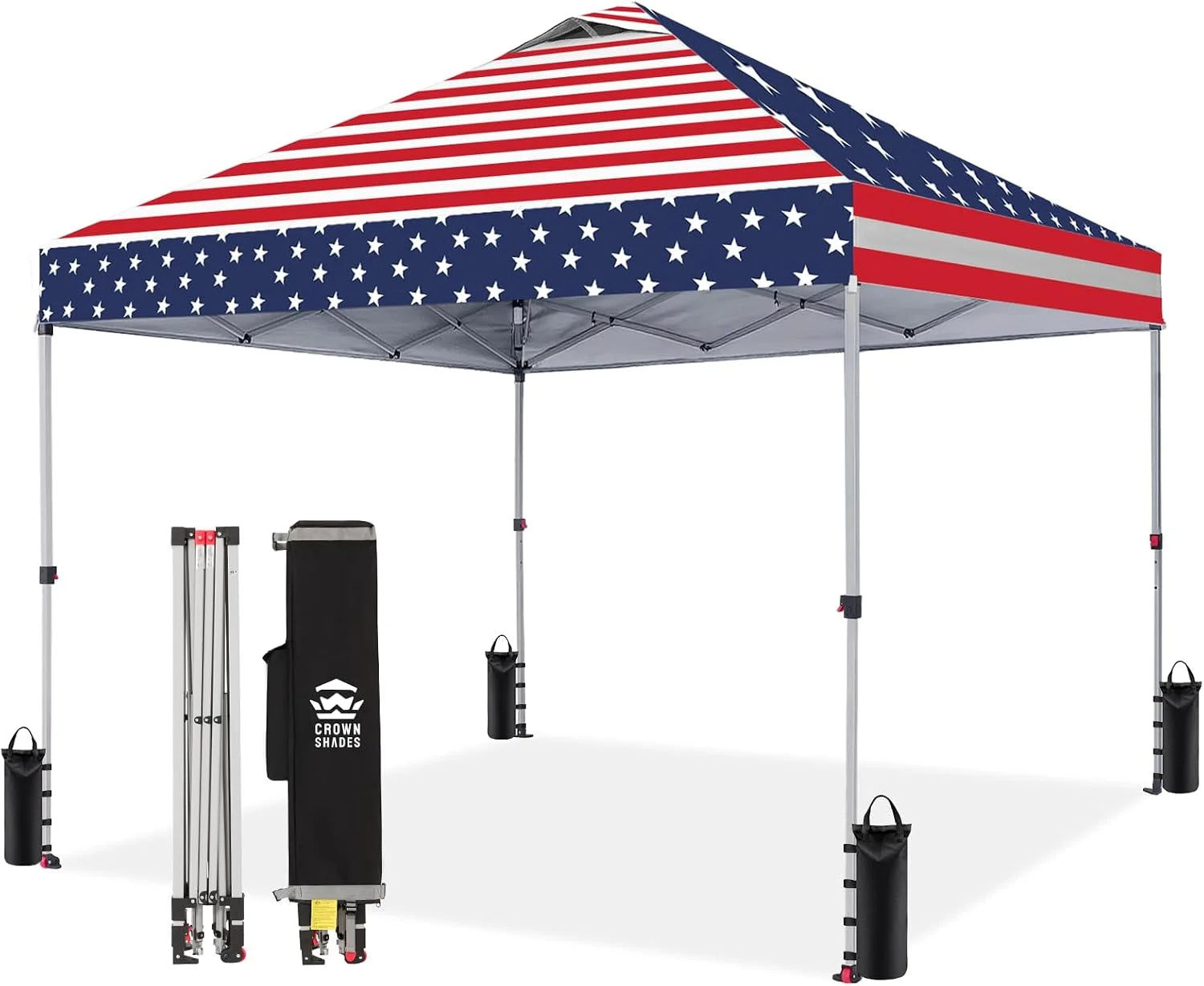 Special CROWN SHADES 10×10 Pop Up Canopy, Patented CenterLok One Push Tent Canopy, 8 Stakes, 4 Ropes (10×10 - Image 13