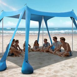 Special Beach Tent, Beach Canopy UPF50+ UV Protection, 10x10ft Beach Shade Sun Shelter with 8 Sandbags