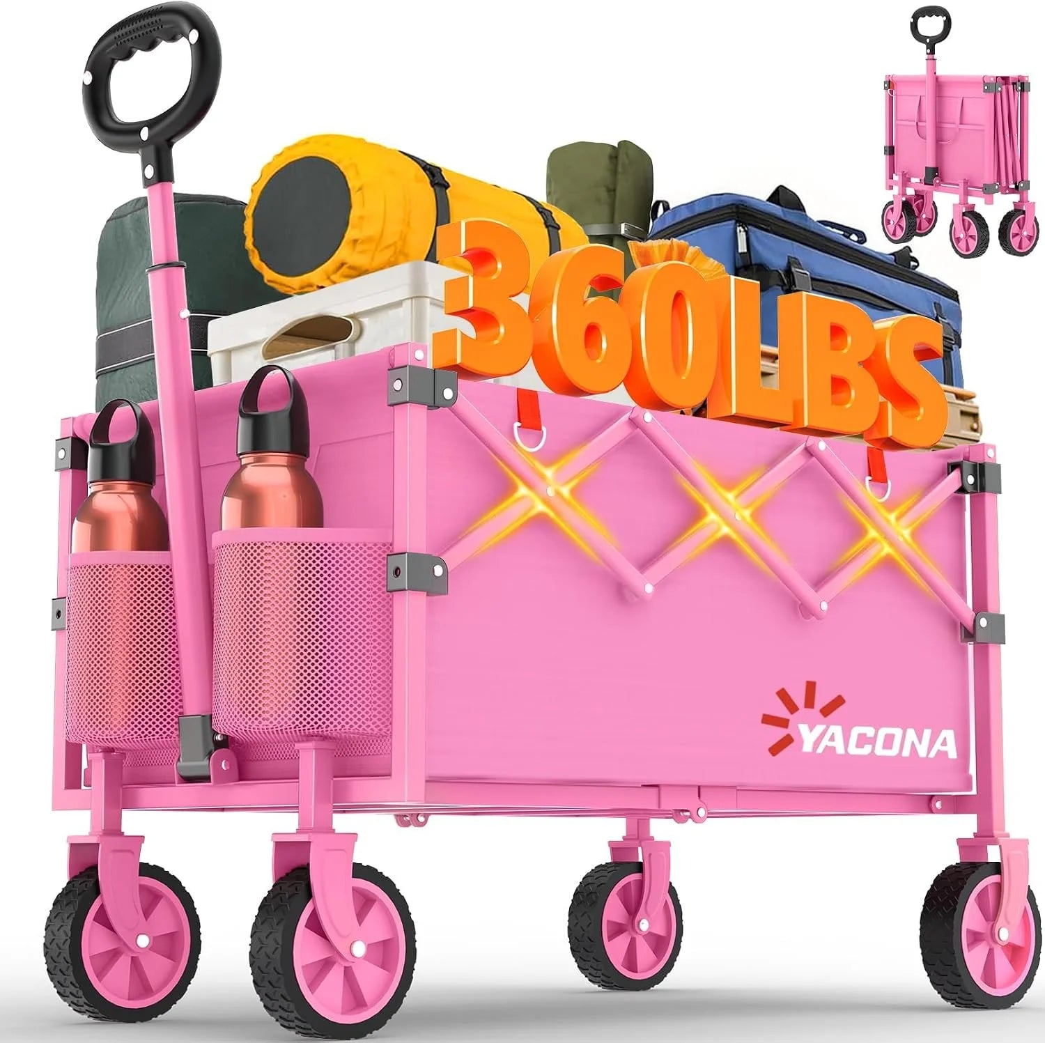 Special Wagons Carts Foldable, Lightweight Portable Utility Shopping Cart with Wheels, Folding Grocery Wagon Cart for Grocery - Image 2