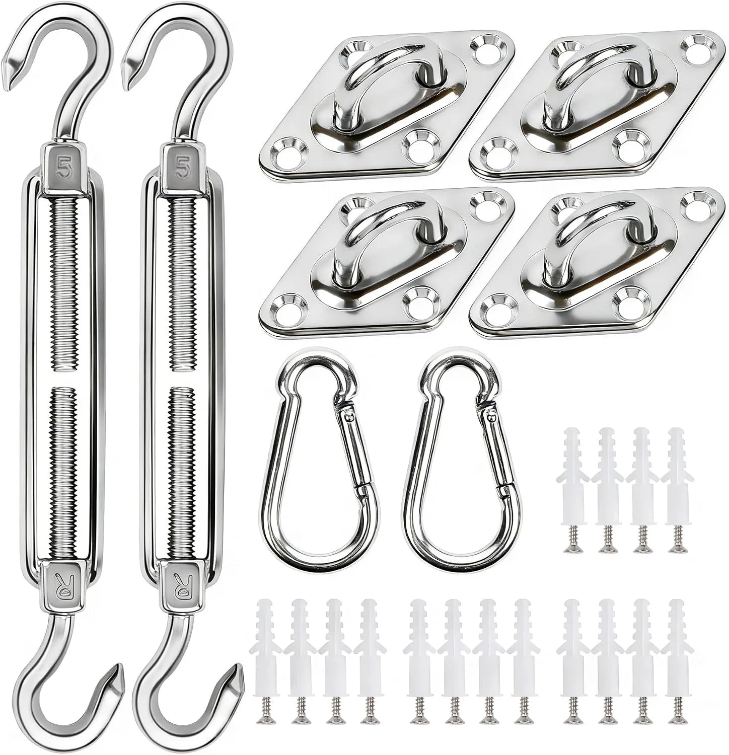 Special 44 Pcs Shade Sail Hardware Kit 6 Inch Outdoor Sun Sail Accessories - Image 6