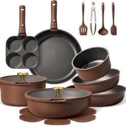 Special CAROTE 21pcs Pots and Pans Set, Nonstick Cookware Set Detachable Handle