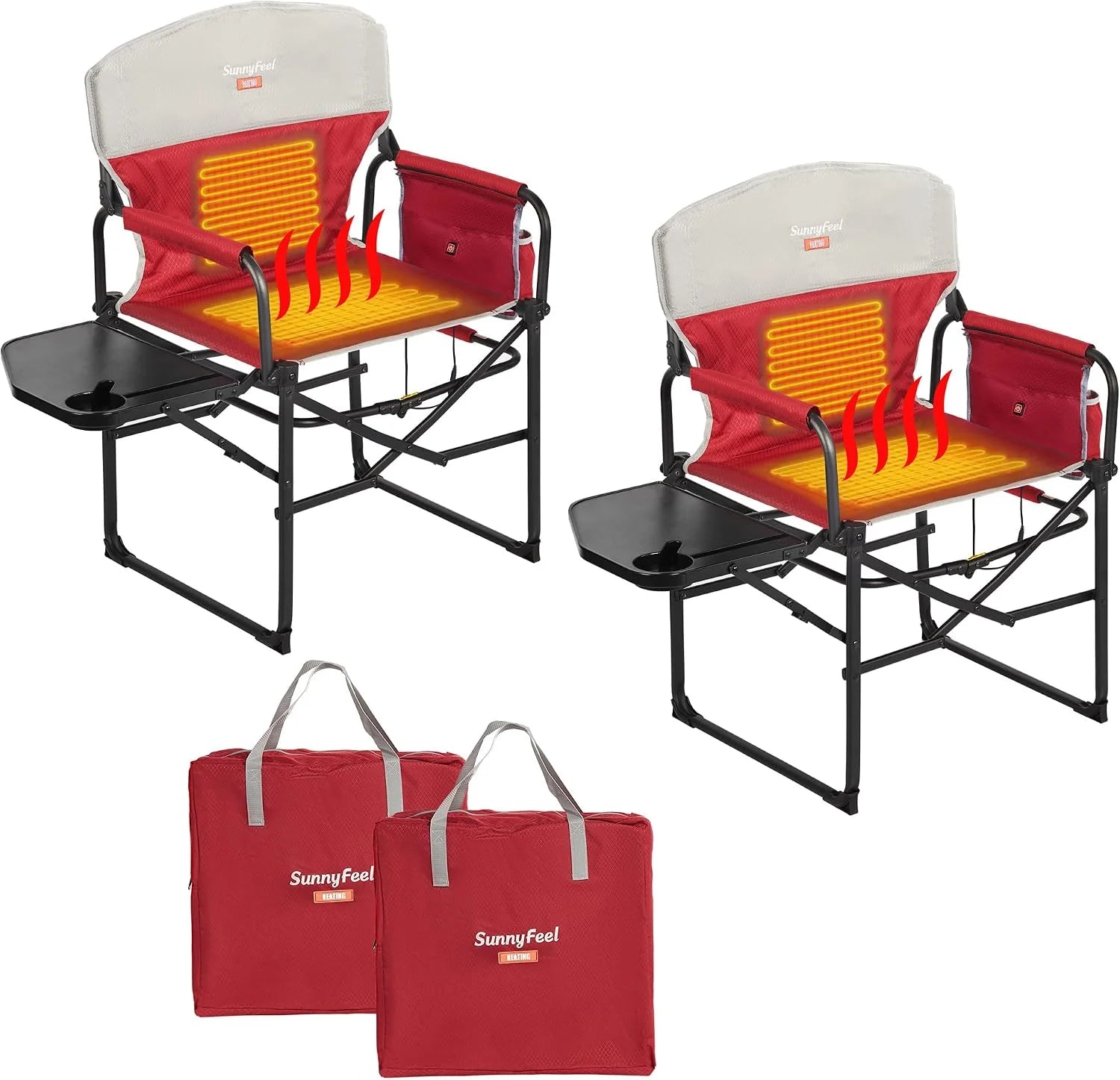 Special SUNNYFEEL Camping Directors Chair, Heavy Duty, Oversized Portable Folding Chair with Side Table - Image 22