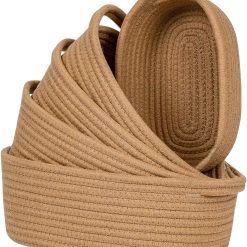 Special Storage Basket Cotton Rope Organizer Baskets for Shelves, Set of 5 Decorative Closet Storage Bins
