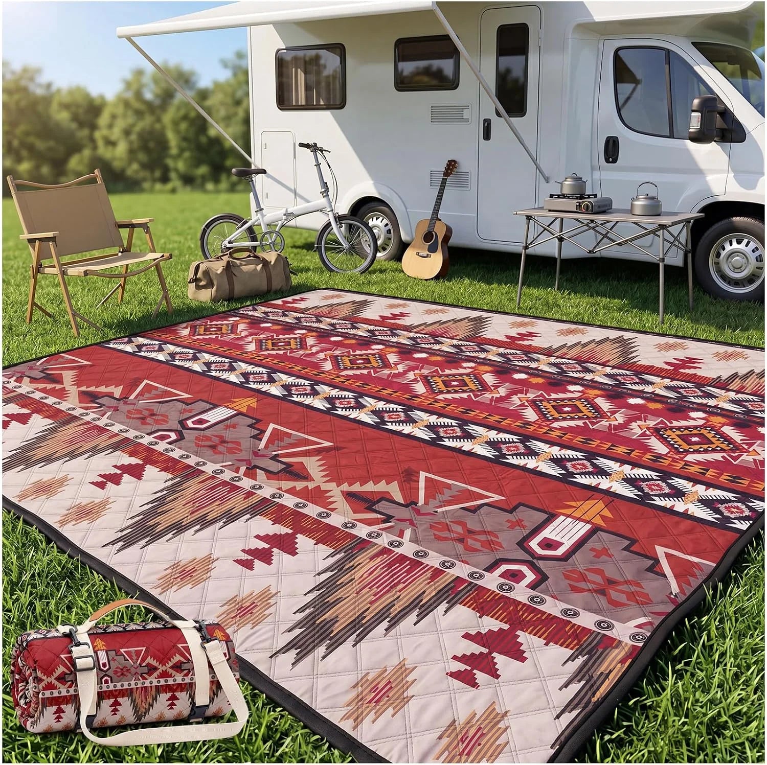 Special Waterproof Picnic Blanket Beach Outdoor Camping Mat Rug Extra Large Foldable Cute Big Travel Essential Accessories Gift Park Patio Lawn - Image 3