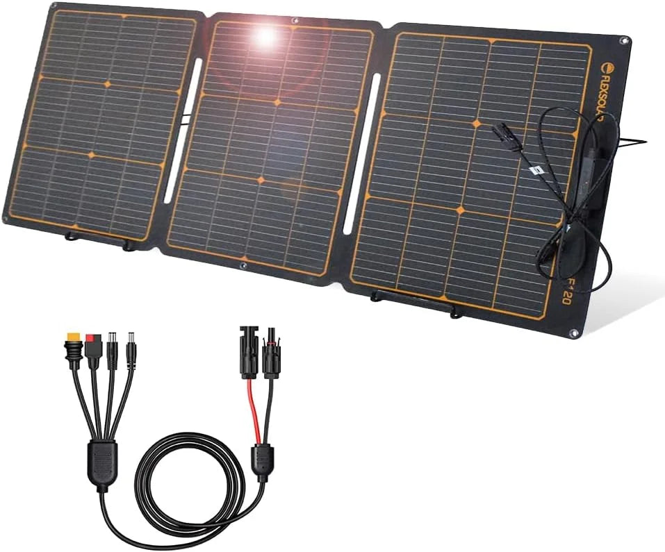 Special FlexSolar 100W Portable Solar Panels Chargers with PD3.0 USB-C, QC3.0 USB-A and DC Outputs Foldable IP67 Waterproof - Image 4