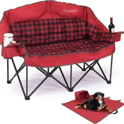 Special Camping Chair Padded Loveseat Camping Couch, Oversized 2 Person Camp Chairs with 2 in 1 Carry Bag