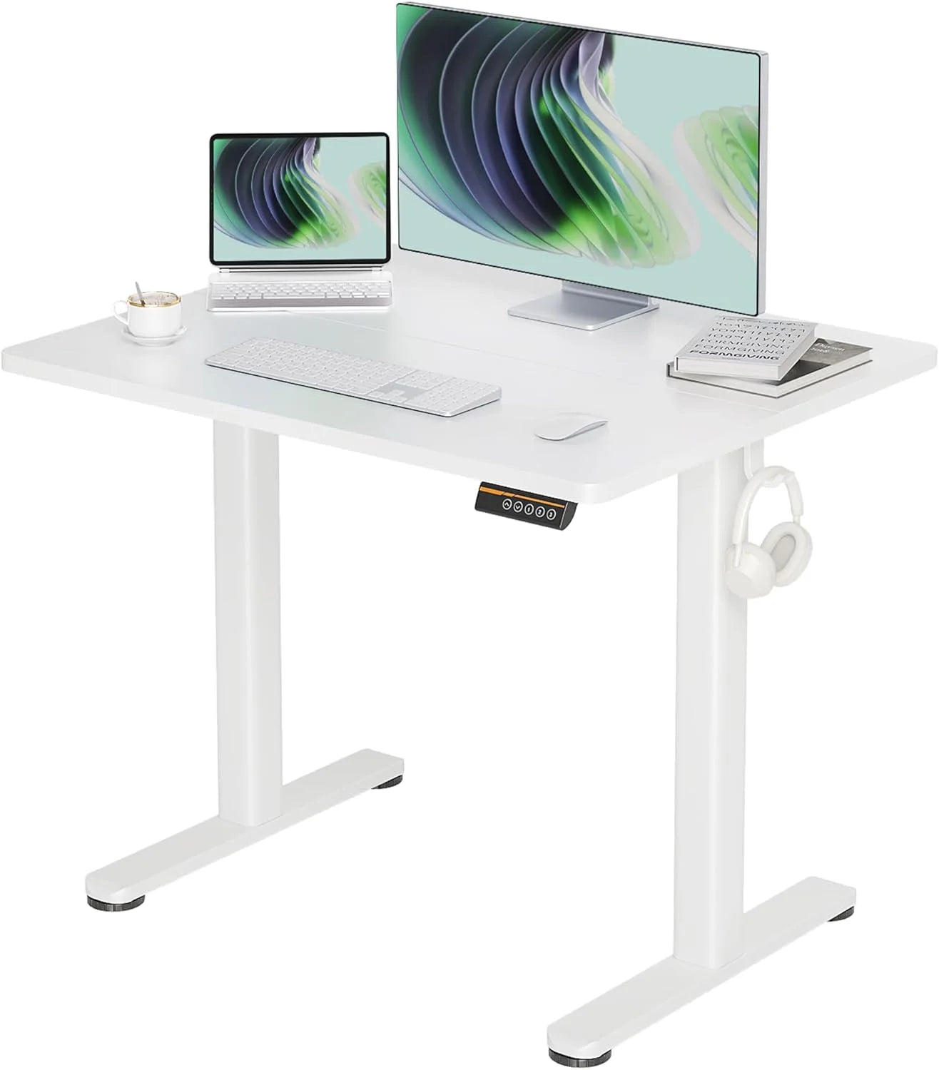 Special Electric Standing Desk, Adjustable Height Stand up Desk, 24x48 Inches Sit Stand Home Office Desk with Splice - Image 5