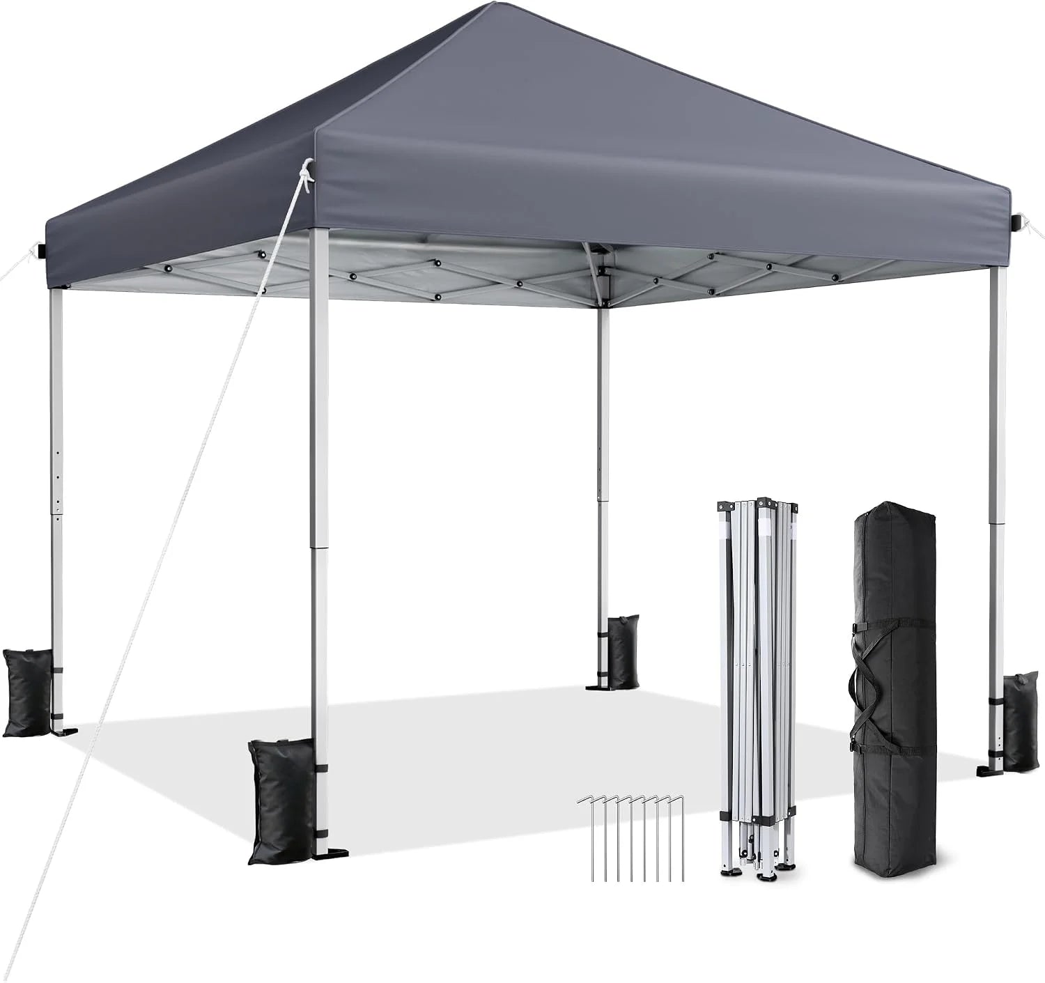 Special Vinabilia 10x10 Pop Up Canopy Tent with One-Push Center Lock,White - Image 4