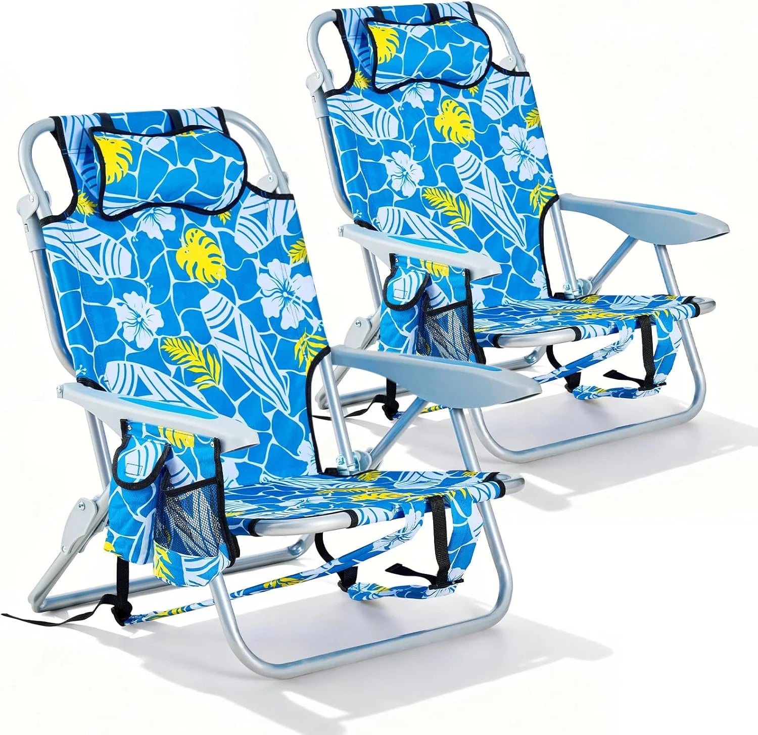 Special 2 Pack Lightweight Portable Camping Beach Chair for Adults, Outdoor Lay Flat Folding Beach Chairs with 5 - Image 12
