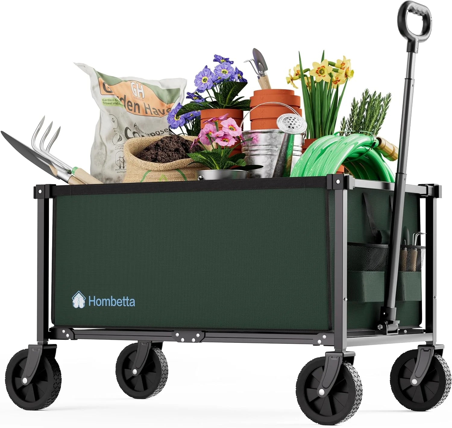 Special HOMBETTA 29.3 Collapsible Wagon Cart, 150L Heavy Duty Folding Utility Wagon with Wheels, 260 lbs Load - Image 2