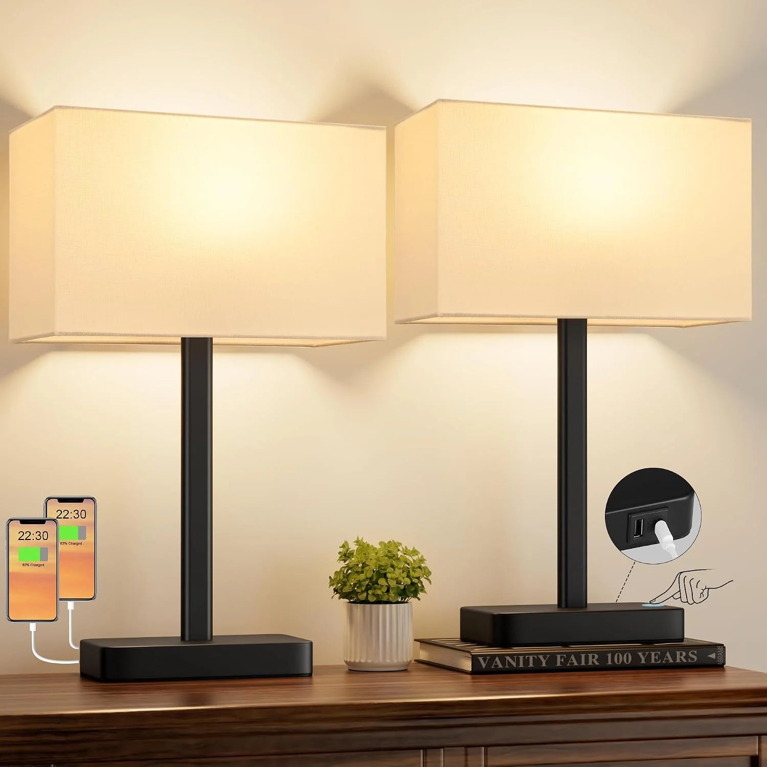 Special Hong-in Touch Lamps, Dimmable, Grey Modern Table Lamp for Night Stands - Image 5