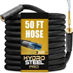 Special Hydrosteel PRO 100 Ft Heavy Duty Metal Garden Hose with Nozzle, Water Hose Made from 304 Stainless Steel, 5/8" Diameter