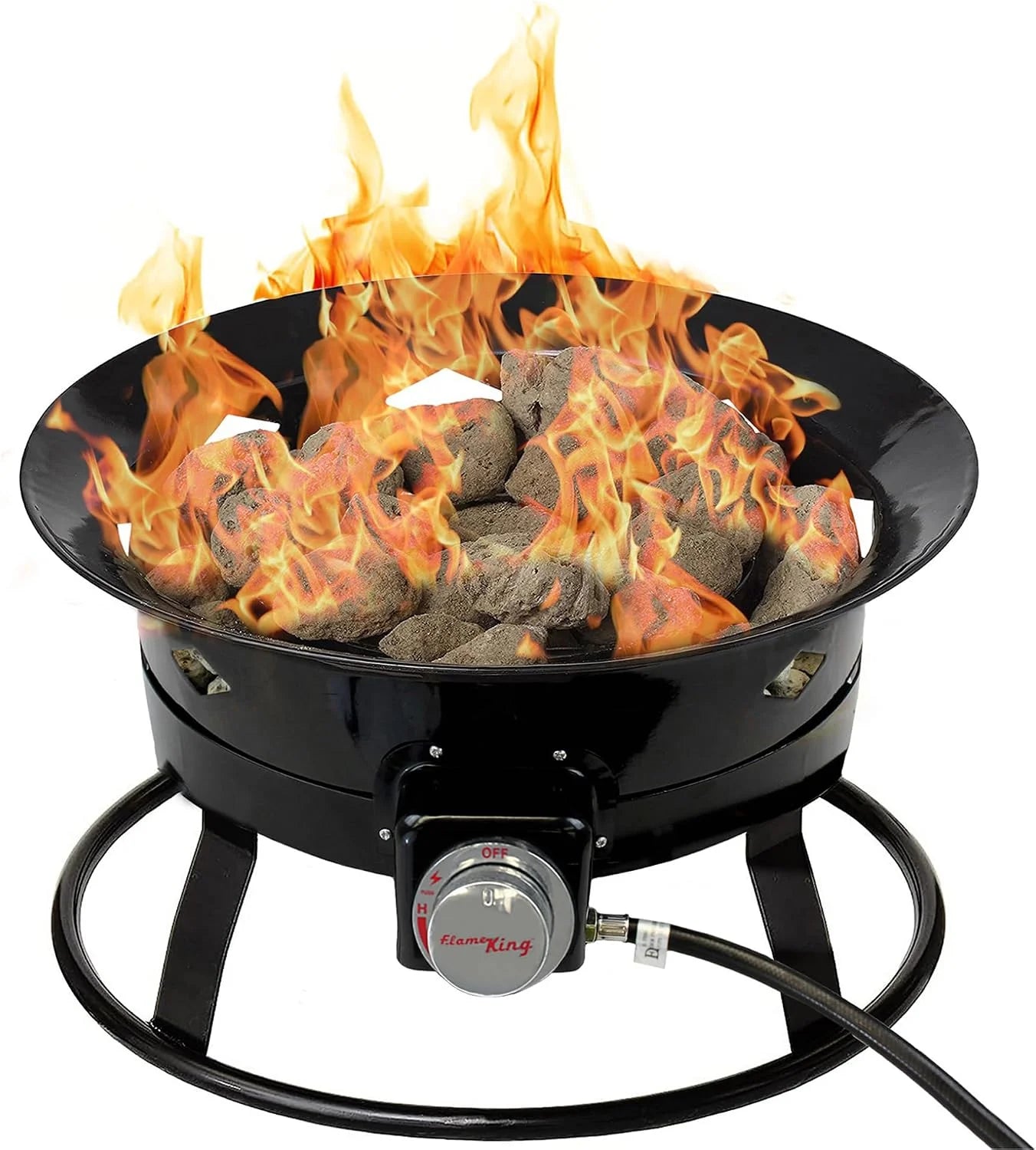 Special Flame King Smokeless Propane Fire Pit, 24-inch Portable Firebowl, 58K BTU with Self Igniter, Cover, & Carry Straps for RV