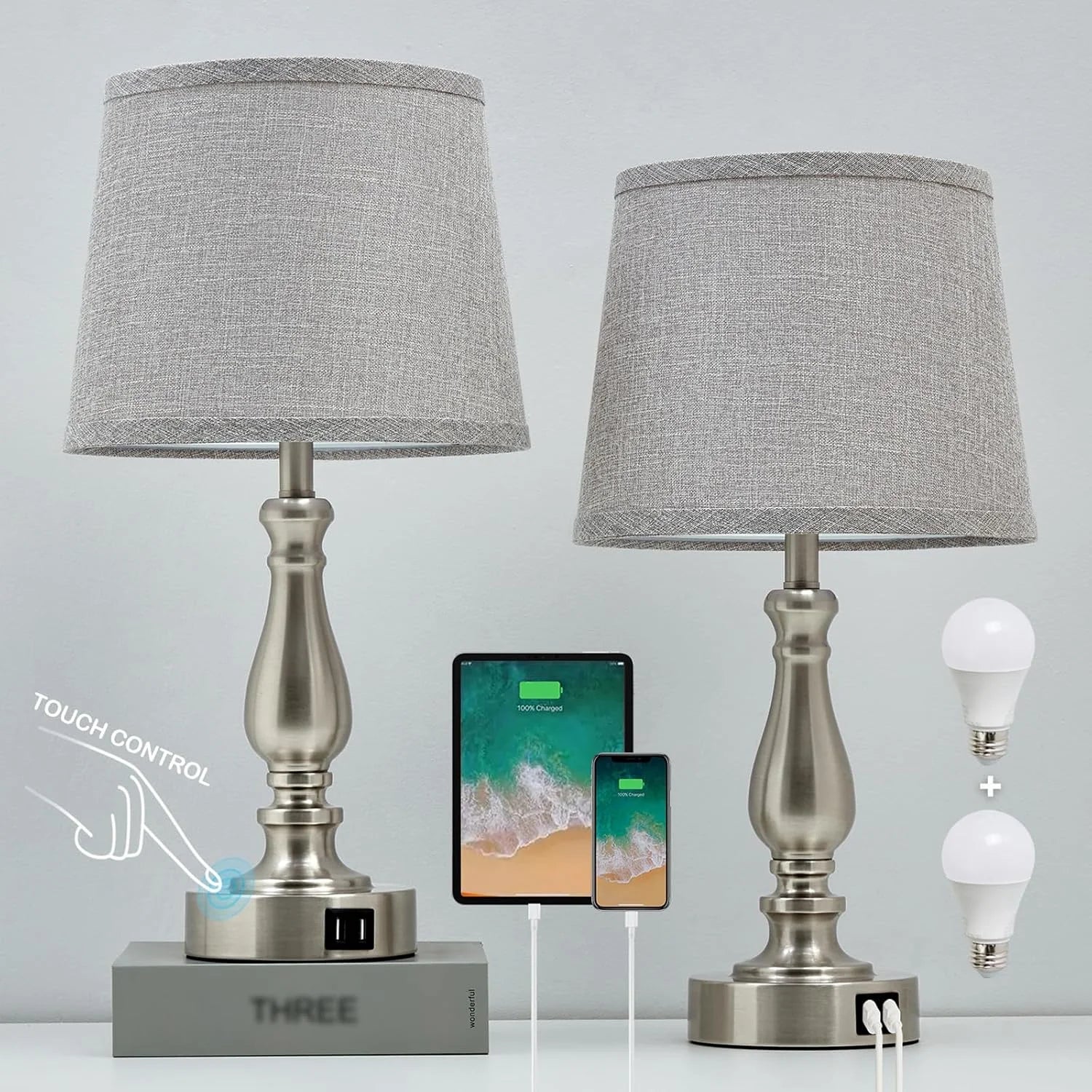 Special Lamps for Bedroom Set of 2, Dimmable, Bulb Included - Image 9