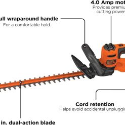 Alternative view of Special 22 Electric Hedge Trimmer, Lightweight 4.0 Amp Corded Dual Action Shrub Trimmer, High Output Low Vibration