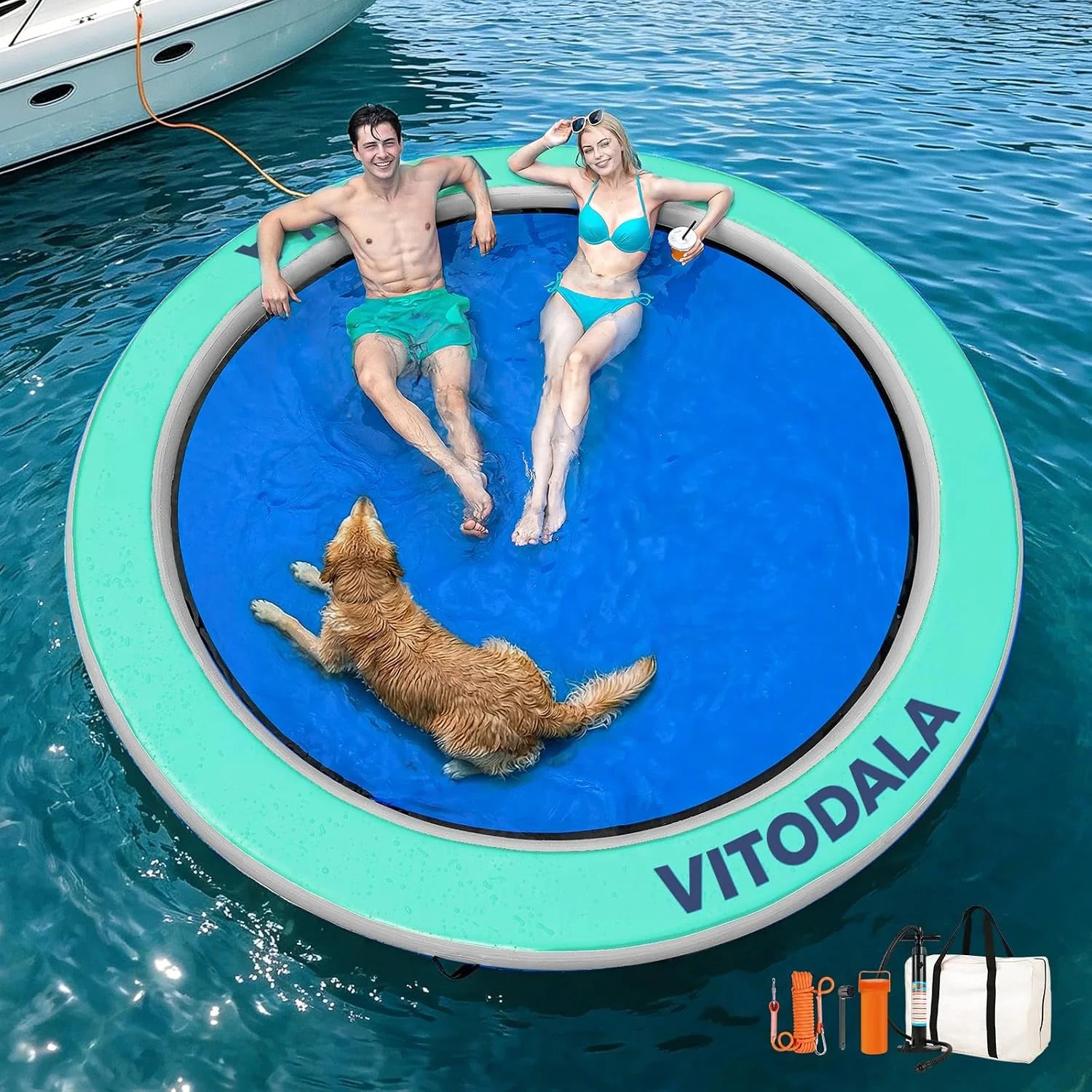 Special Water Hammock Heavy Duty, Large Pool Float Lake Floats for Adult, Round Inflatable Water Hammock - Image 3
