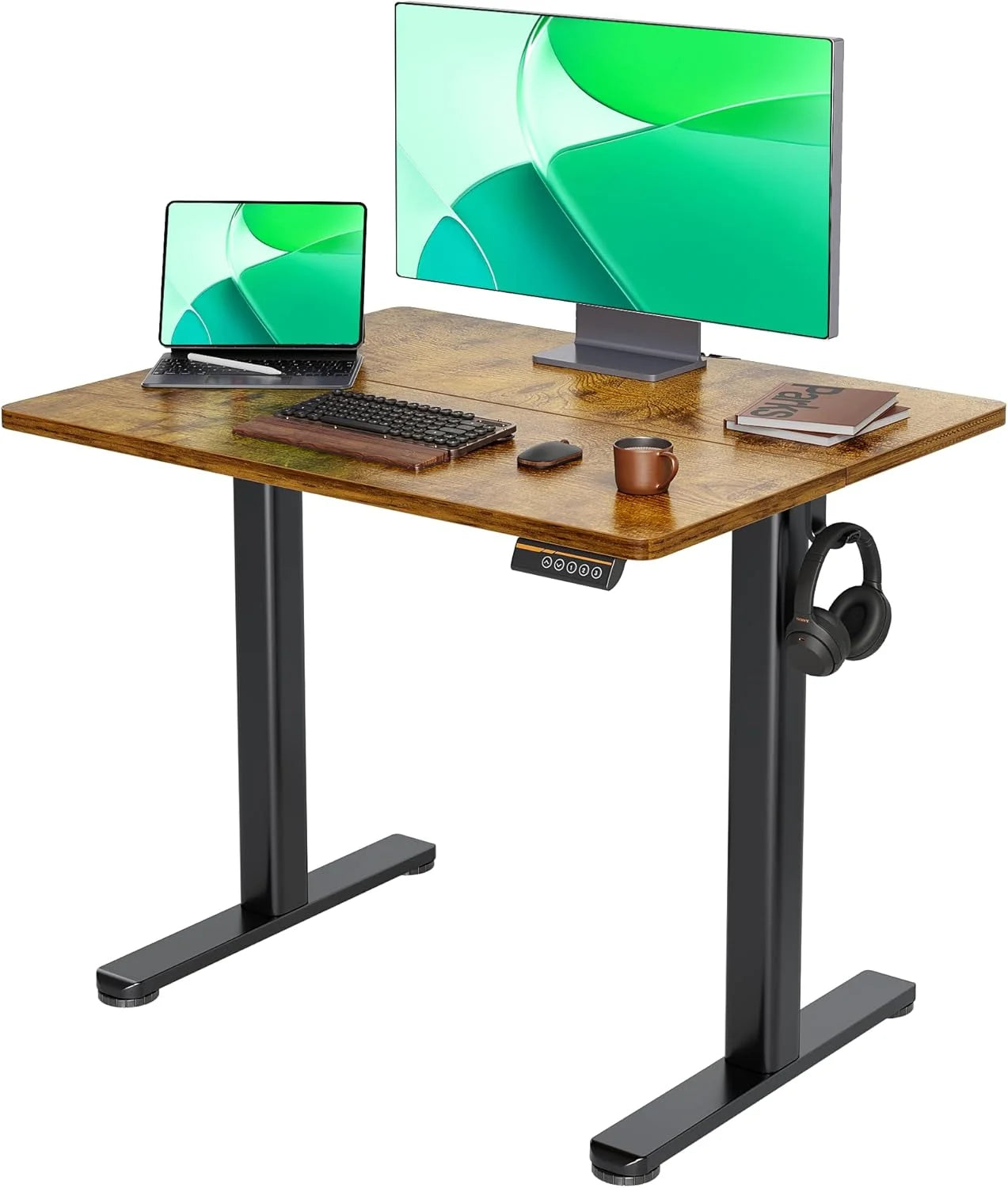 Special Electric Standing Desk, Adjustable Height Stand up Desk, 24x48 Inches Sit Stand Home Office Desk with Splice - Image 28