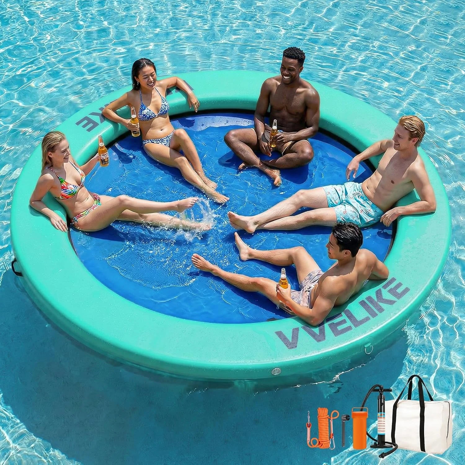 Special Water Hammock Lake Floats for Adults, Large Circle Pool Hammock Pool Lounger Water Float for Lake River Ocean - Image 2