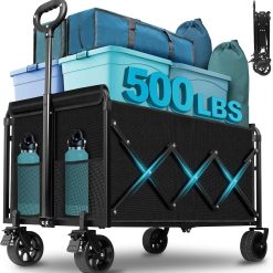 Alternative view of Special Collapsible Wagon Cart with Wheels Foldable, 360 Lbs Heavy Duty Folding Utility Wagon