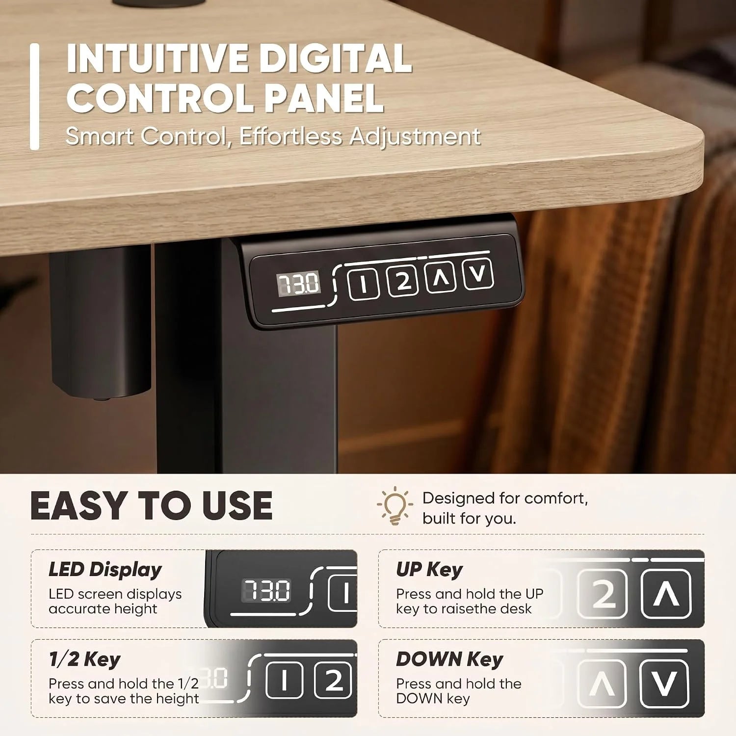 Special 55 x 24 Inches Electric Height Adjustable Standing Desk Large Sit Stand Up Desk Home Office Computer Desk Memory - Image 63