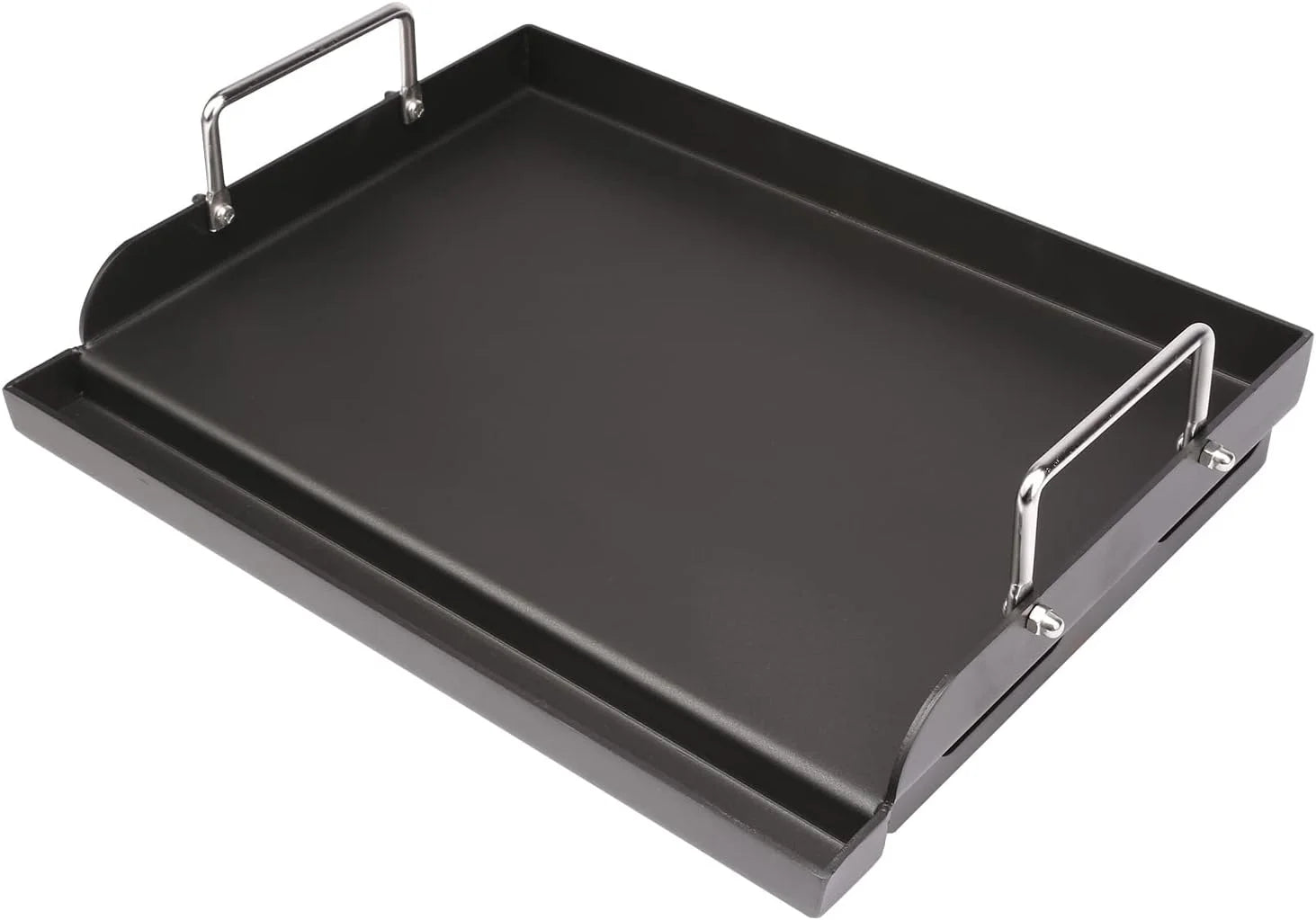 Special 25 x 16 Pre-Seasoned Nonstick Cast Iron Griddle for Gas & Charcoal Grills, Universal Flat Top with Grease Groove