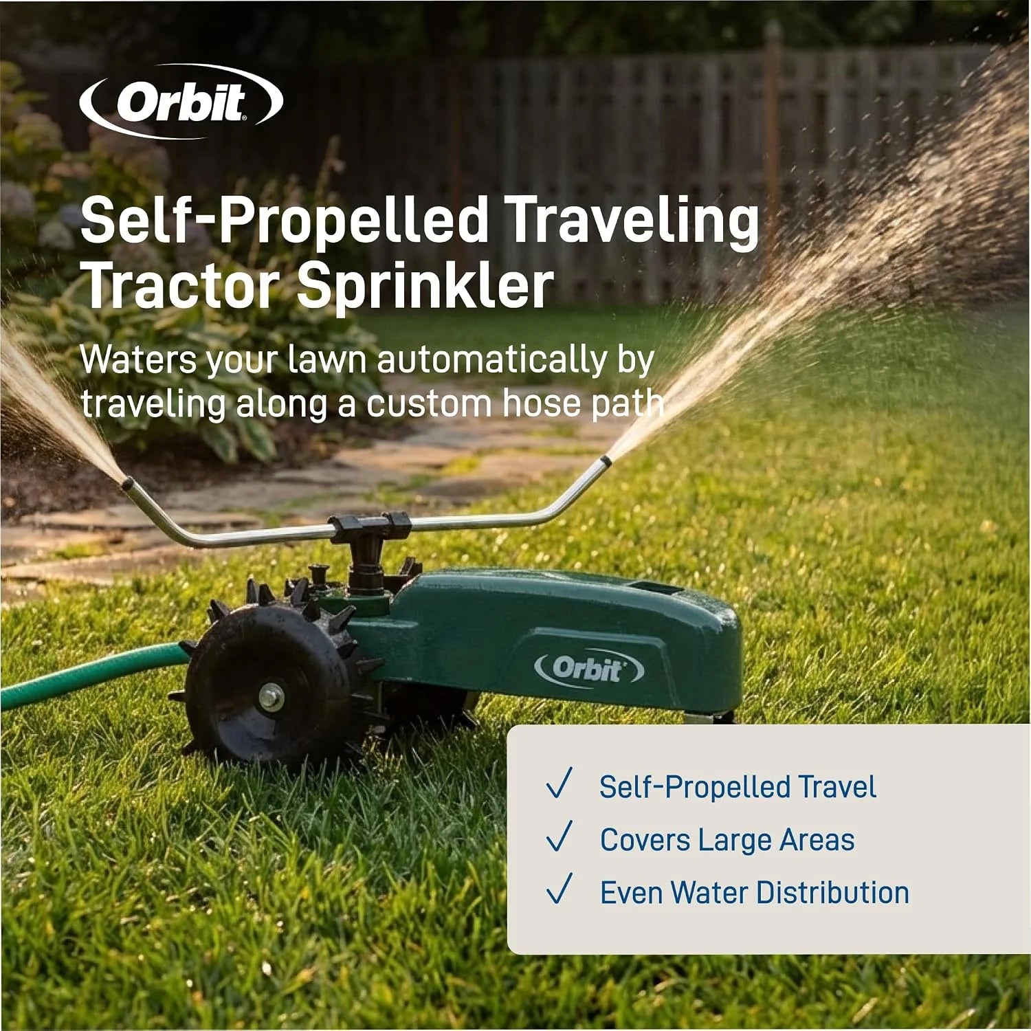 Special Orbit Traveling Tractor Water Sprinkler, Self-Propelled Traveling Sprinkler for Wide Lawn Coverage - Image 3