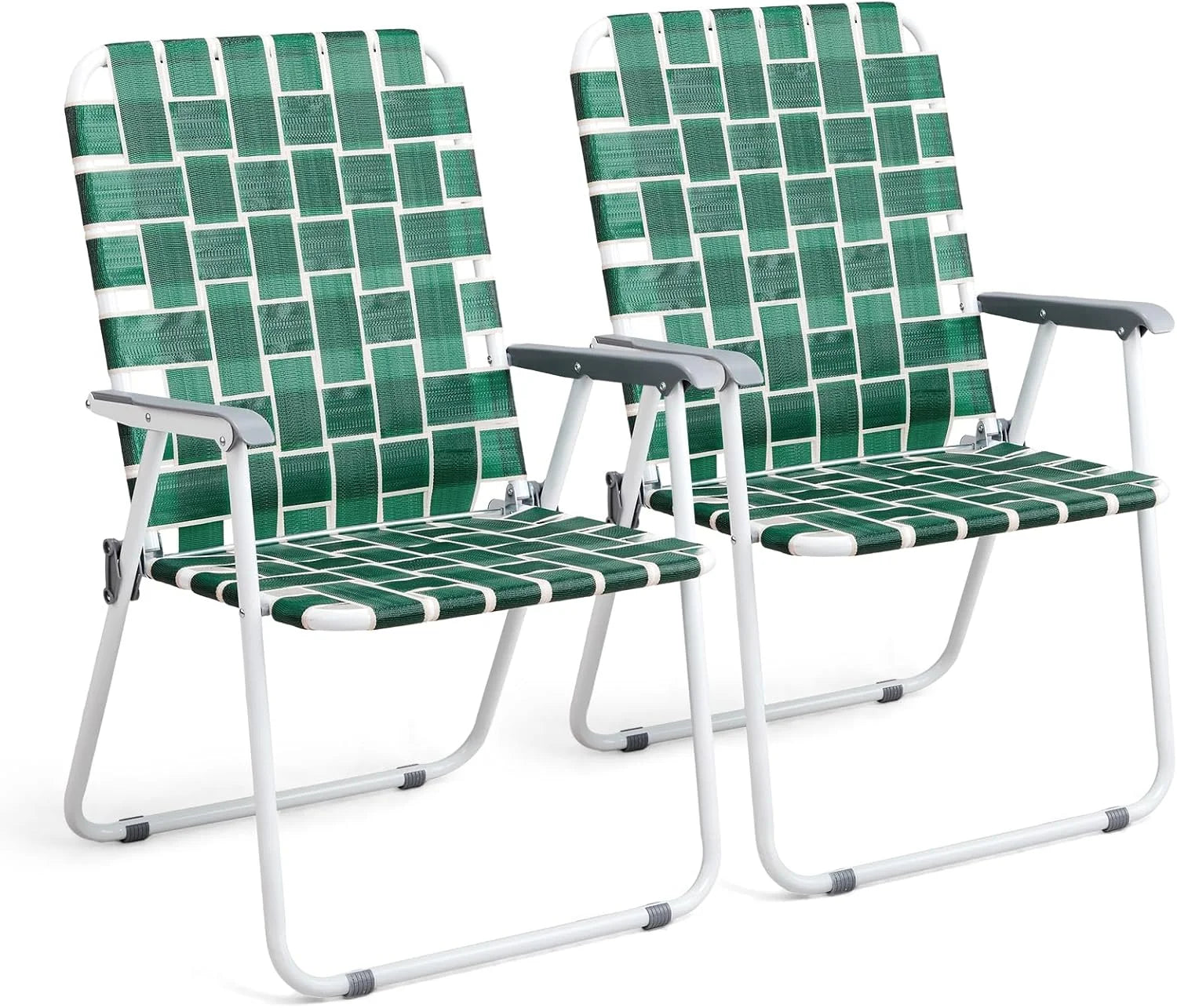 Special Patio Lawn Webbed Folding Chairs Set of 2, Outdoor Beach Portable Lawn Chair Camping Chair Beach Chair for Yard