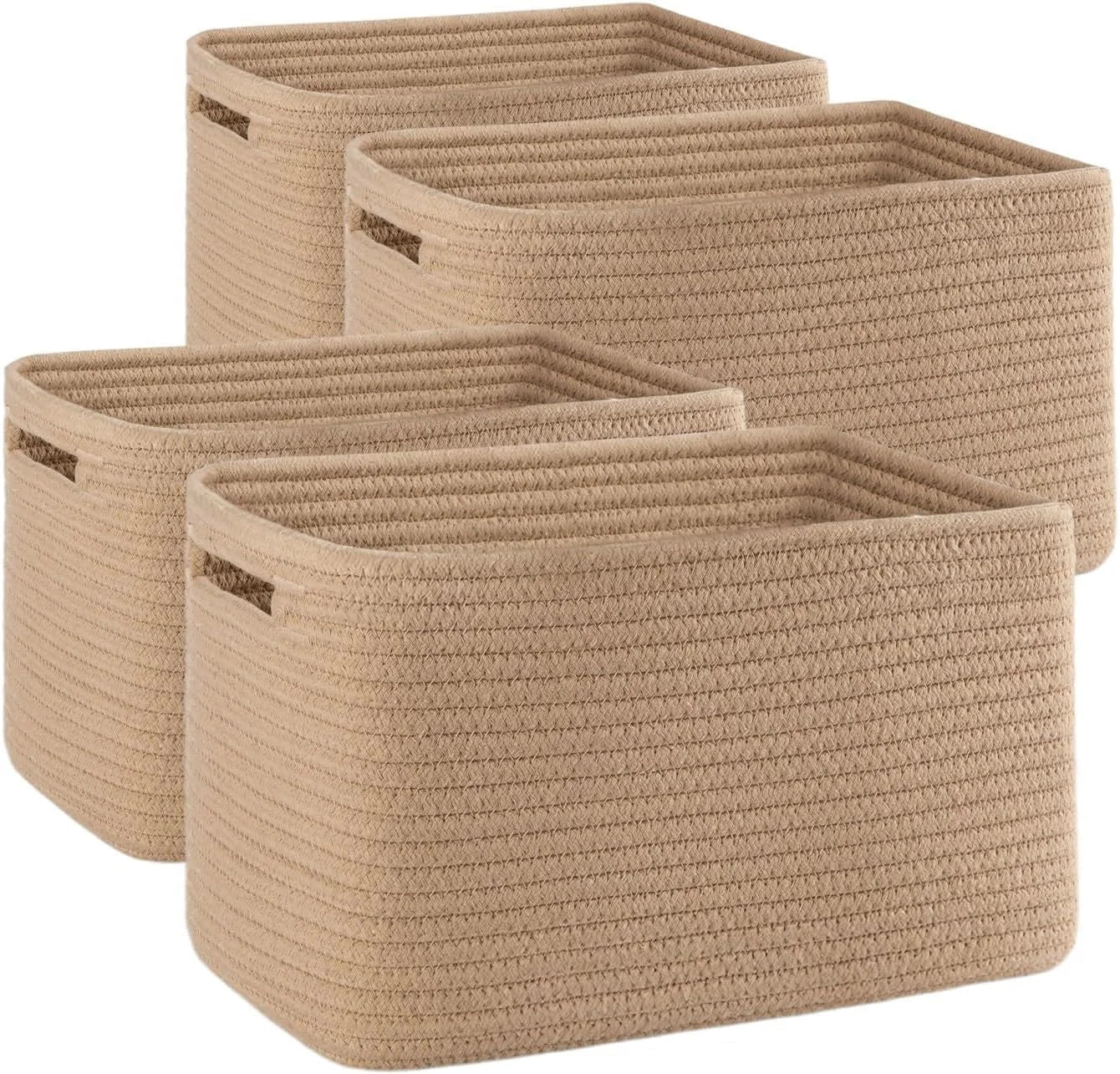 Special 4 Pack Storage Baskets for Organizing, Cube Storage Bins for Shelves, Rectangle Storage Baskets With Handles - Image 12