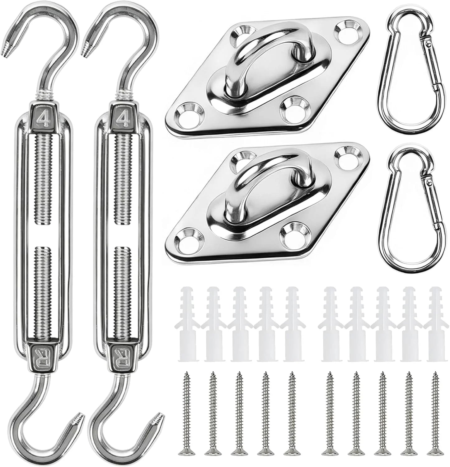 Special 44 Pcs Shade Sail Hardware Kit 6 Inch Outdoor Sun Sail Accessories - Image 2