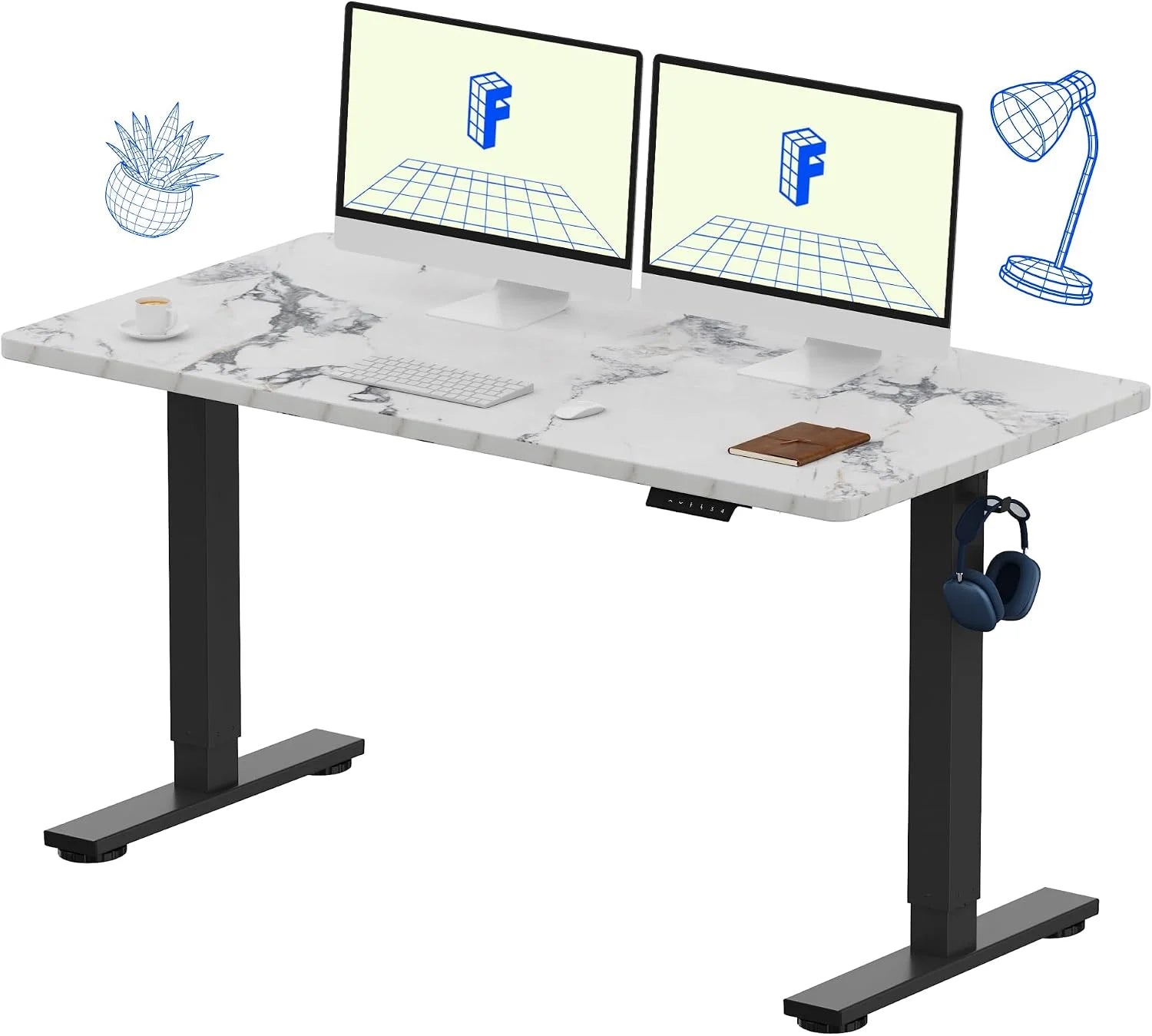 Special FLEXISPOT EN1 One-Piece Standing Desk, Electric Adjustable with 4 Memory Presets, 176 LBS Capacity, 48x24 Black - Image 42