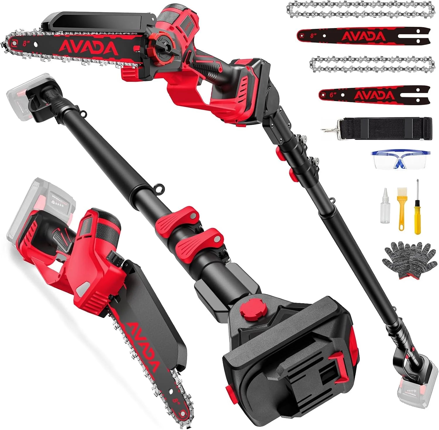 Special 2-IN-1 Cordless 8-Inch Pole Saw & Chainsaw for Milwaukee M18 Battery – 1200W Brushless Motor, Total Reach of Max 15.9 FT - Image 2