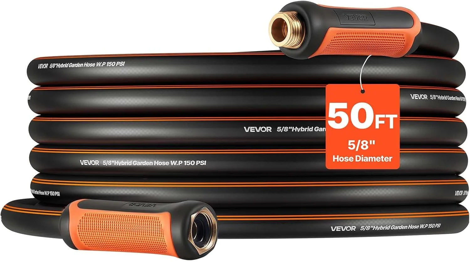 Special VEVOR Garden Hose, 200 ft 5/8 Heavy Duty Rubber Water Hose with 10 Mode Nozzle, 150PSI Working & 600PSI Burst - Image 4