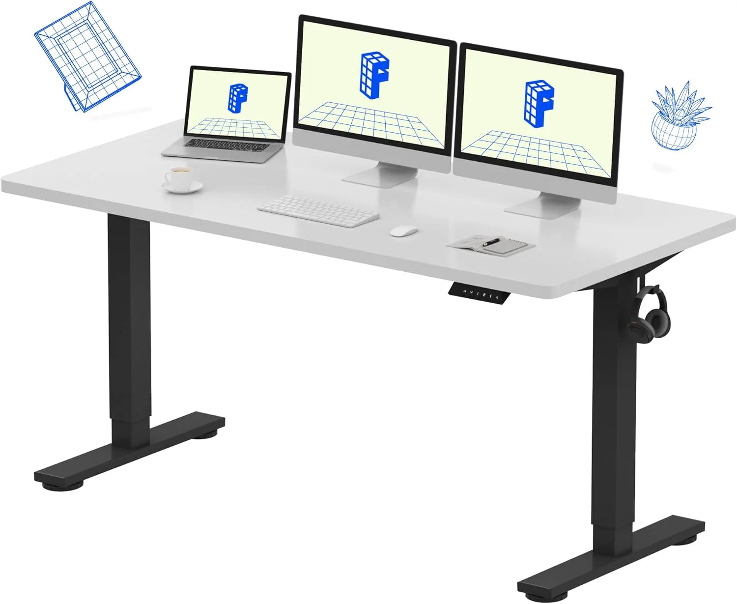 Special FLEXISPOT EN1 One-Piece Standing Desk, Electric Adjustable with 4 Memory Presets, 176 LBS Capacity, 48x24 Black - Image 14