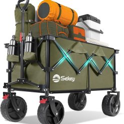 Alternative view of Special Sekey 220L Wagons Carts Foldable with Big All-Terrian Beach Wheels, Collapsible Heavy DutyWagon with Cup Holders
