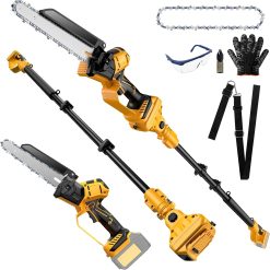 Special Cordless 8 Inch Pole Saw & Mini Chainsaw For DE Walt 20V MAX Battery