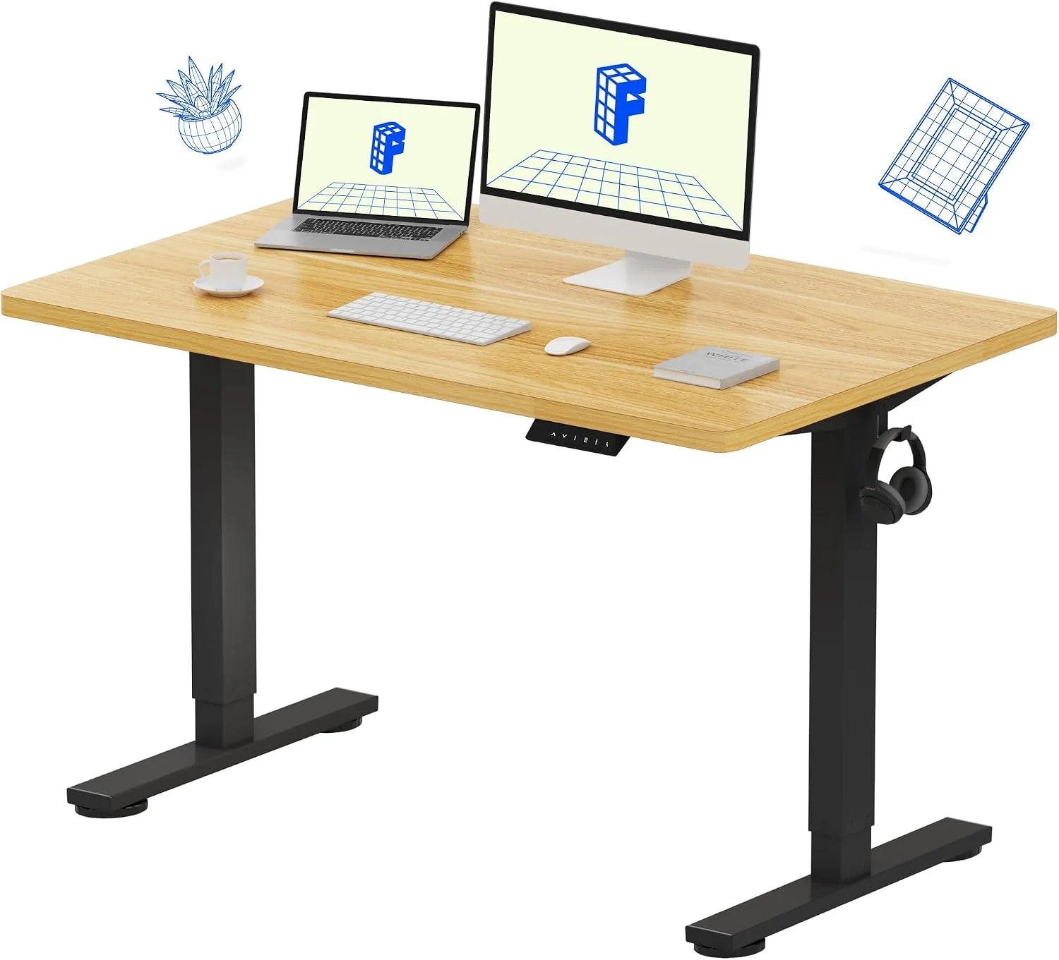 Special FLEXISPOT EN1 One-Piece Standing Desk, Electric Adjustable with 4 Memory Presets, 176 LBS Capacity, 48x24 Black - Image 2