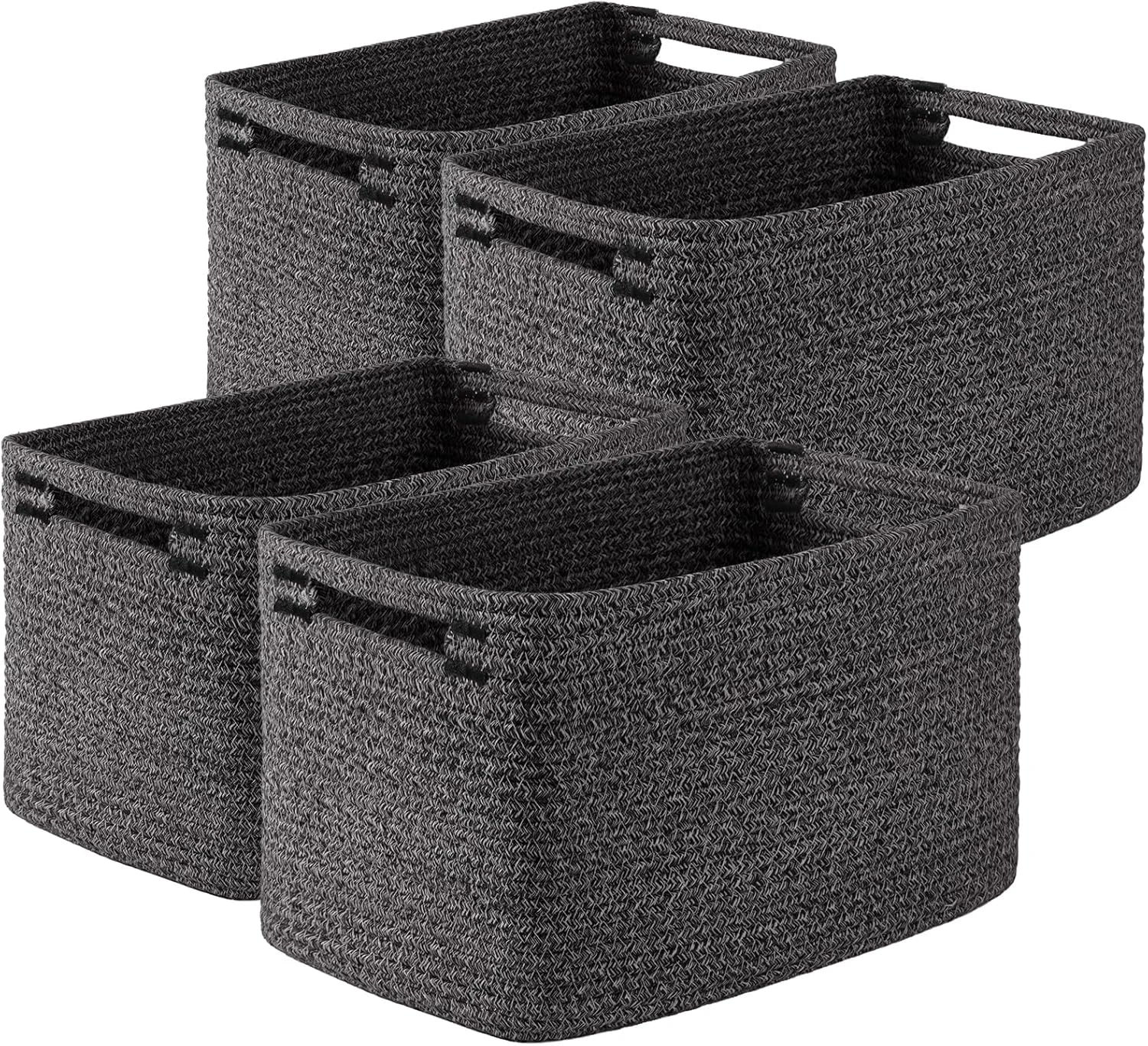Special 4Packs Natural Cotton Rope Storage Baskets for Organizing Toys, Clothes, Towels & Books, Soft Versatile Organizers - Image 2