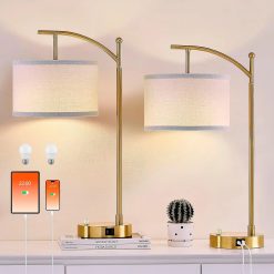 Special Hikczc Table Lamp for Living Room Bedroom, Dimmable, Bulb Included