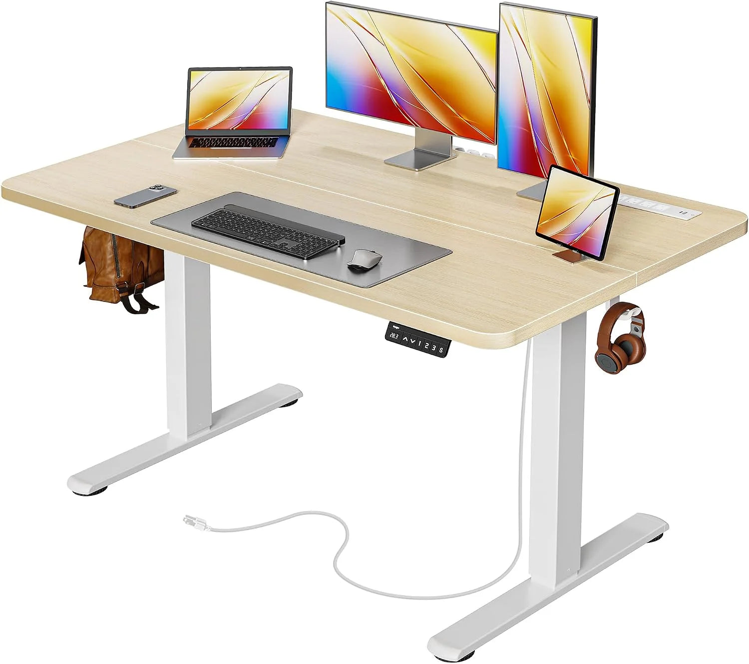 Special Electric Standing Desk with Power Outlets and USB-C Port, 47 X 24 Inch Height Adjustable Desk - Image 20