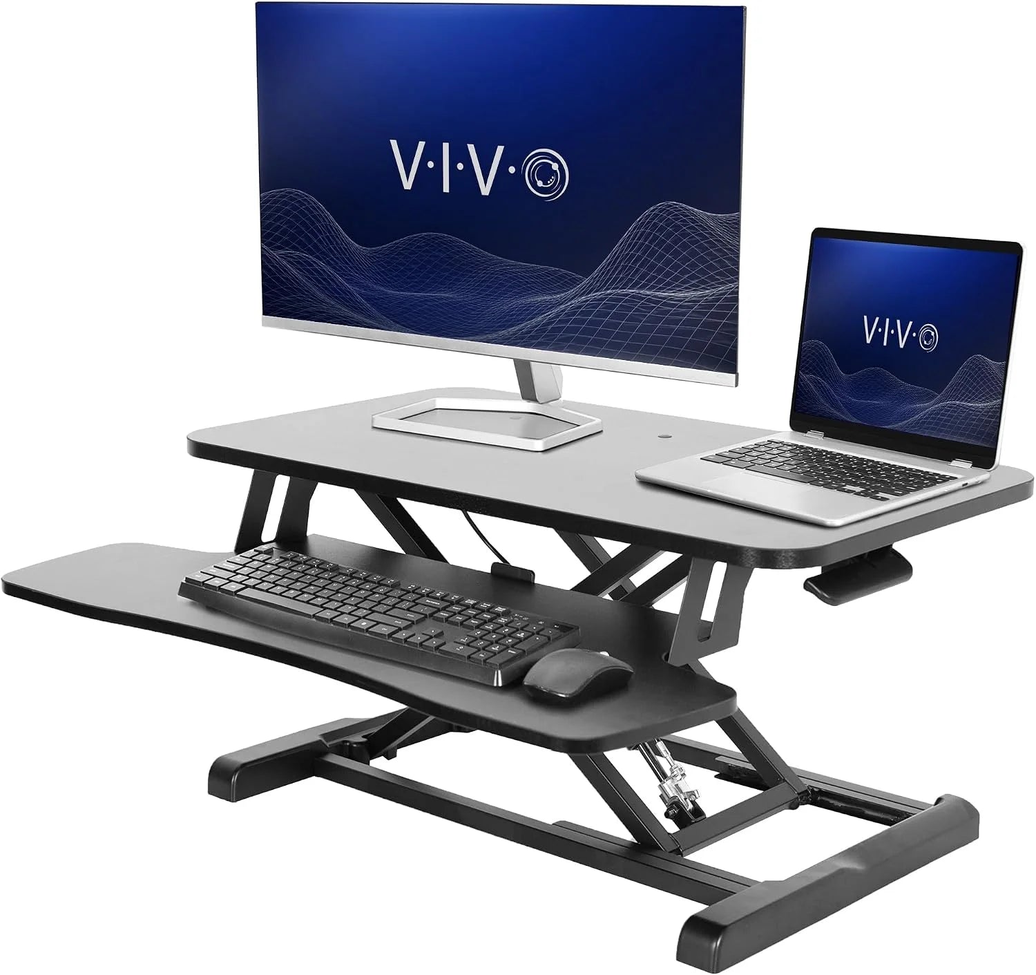 Special 32 inch Desk Converter, K Series, Height Adjustable Sit to Stand Riser, DESK-V000K - Image 11