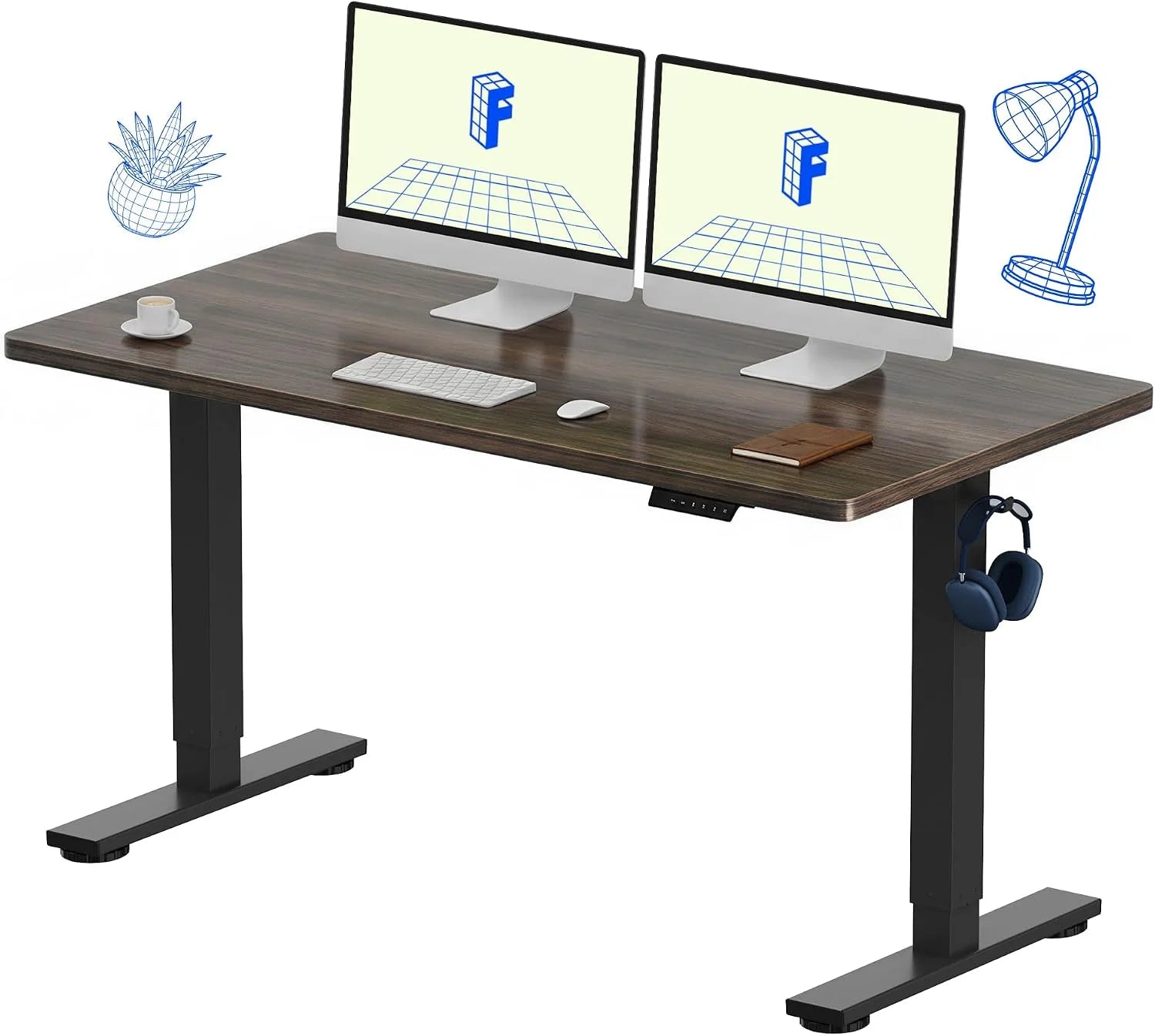 Special FLEXISPOT EN1 One-Piece Standing Desk, Electric Adjustable with 4 Memory Presets, 176 LBS Capacity, 48x24 Black - Image 9