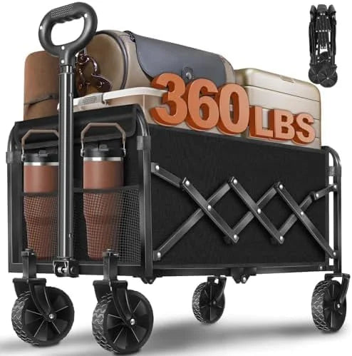 Special Wagons Carts Foldable, Collapsible Wagon, Foldable Wagon Cart with Wheels, Folding Wagons for Beach Camp Sports Garden - Image 3