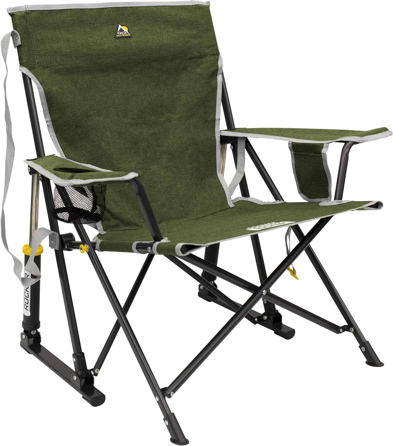 Special Outdoor Kickback Rocker Outdoor Rocking Chair with Beverage Holder - Image 5