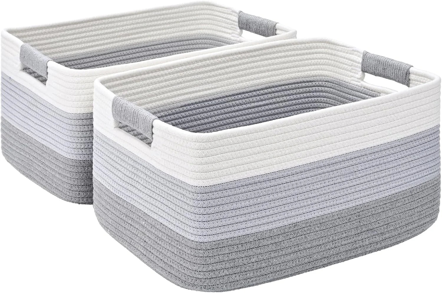 Special 2 Pack Large Storage Basket for Organizing, 17.5x13x7 Woven Basket for Shelves, Closet Cube Storage Bins - Image 9