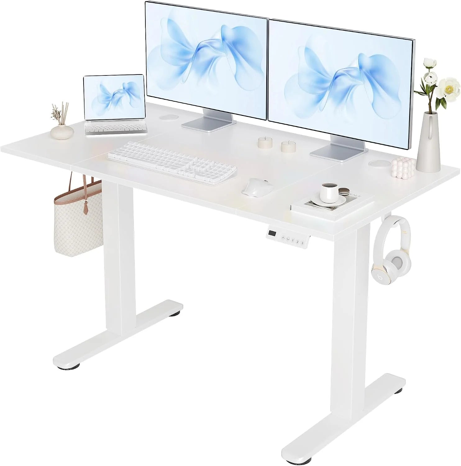 Special Electric Standing Desk, Adjustable Height Stand up Desk, 24x48 Inches Sit Stand Home Office Desk with Splice