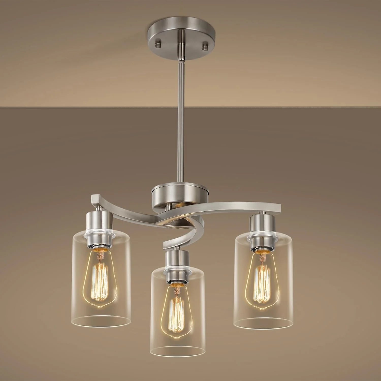 Special 6-Light Modern Farmhouse Black Chandelier, Adjustable Height Hanging Industrial Pendant Lights Kitchen Island