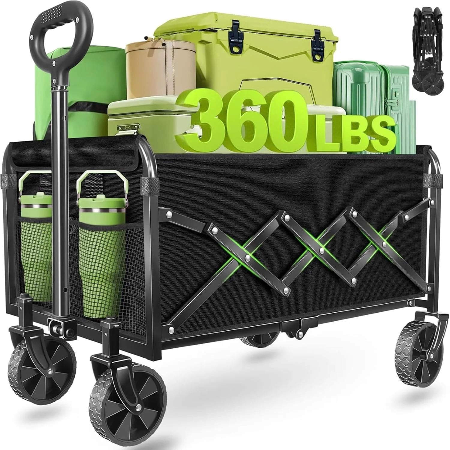 Special Collapsible Wagons Carts Foldable, 500LBS Heavy Duty Wagon Cart Foldable